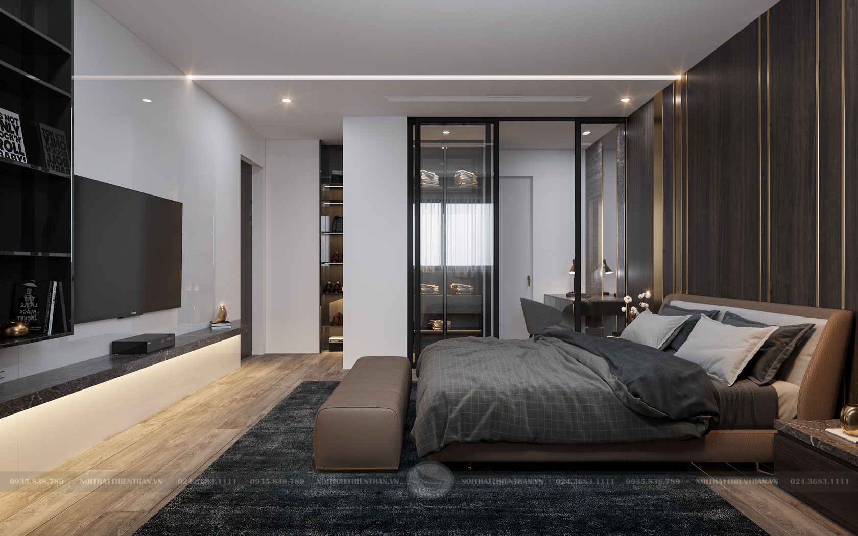 Cho thuê căn hộ chung cư 3 phòng ngủ hướng chính Bắc diện tích 150m2 đủ đồ Splendora Bắc An Khánh